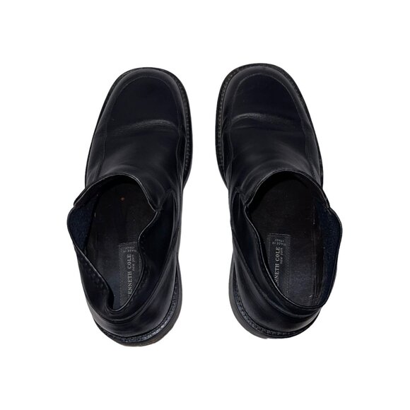 Kenneth Cole New York Black Leather Chukka Boots Mens 9 Made Italy Slip On main image 5